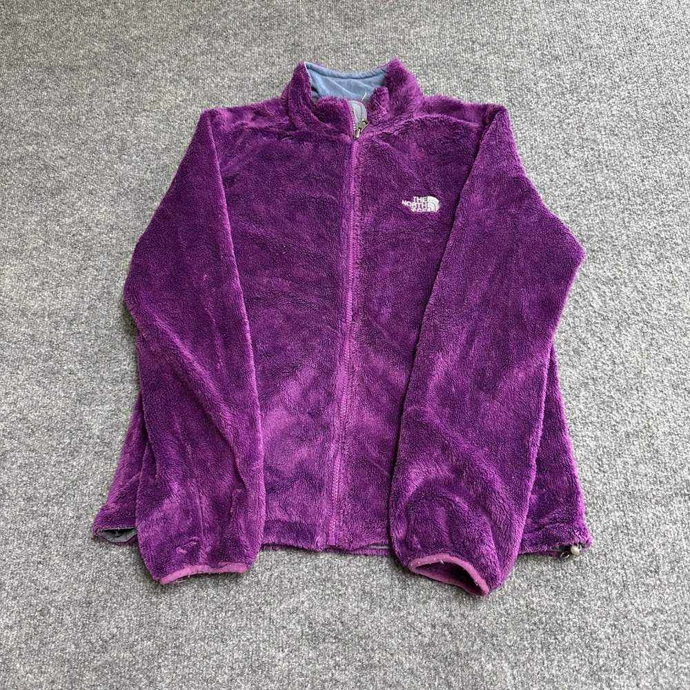 The North Face Fleece Jacket Womens Size L Purple Oso Full Zip Fuzzy Soft